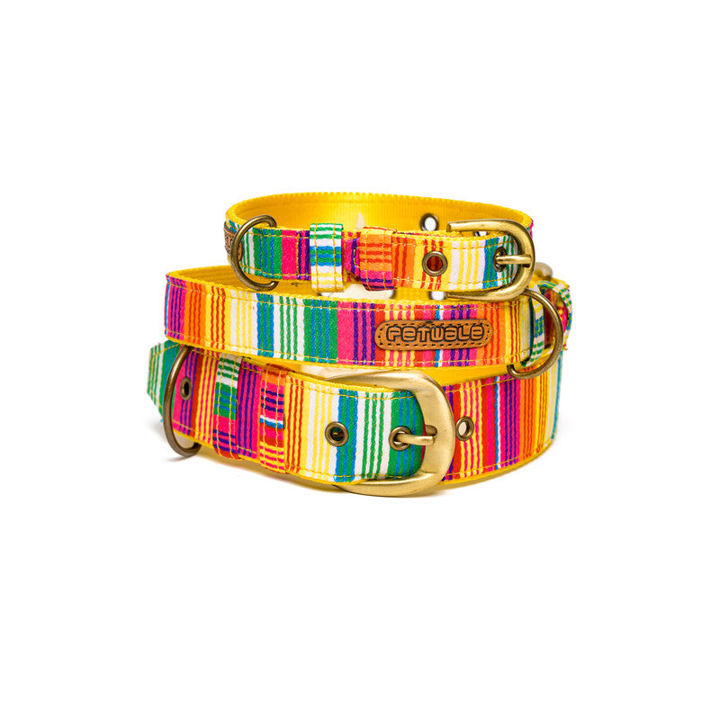 Colourful Stripes Nylon Belt Collar