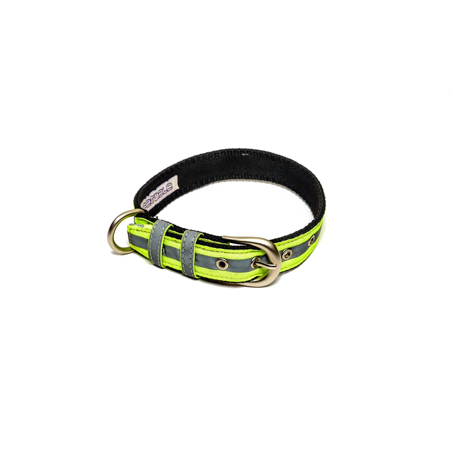 Reflective Green Nylon Belt Collar