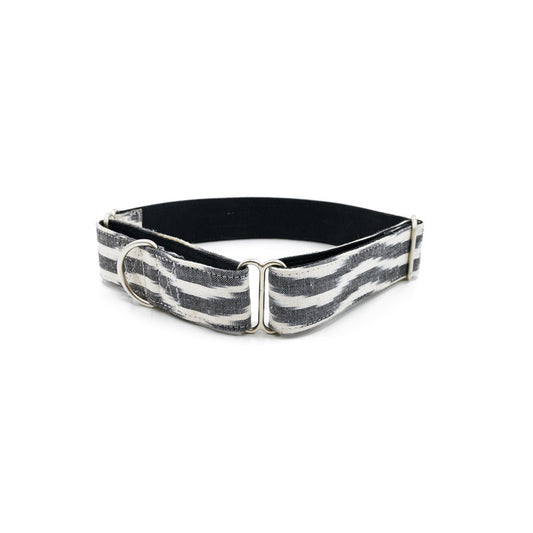 Ikat B&W Fabric Martingale Collar