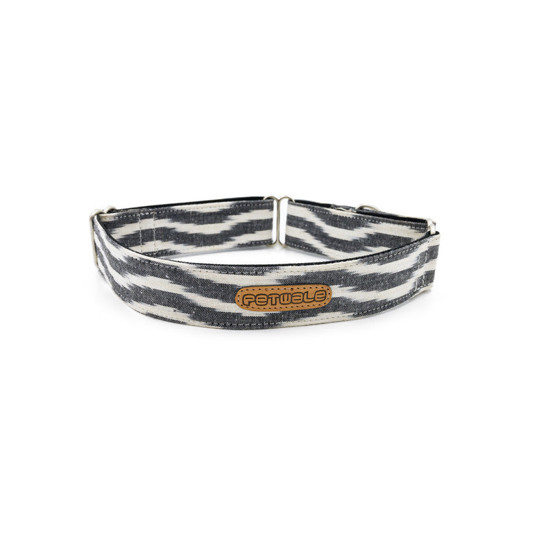 Ikat B&W Fabric Martingale Collar