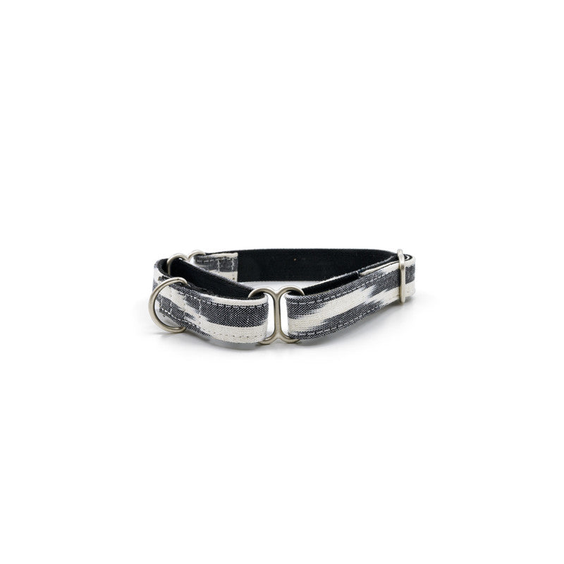 Ikat B&W Fabric Martingale Collar