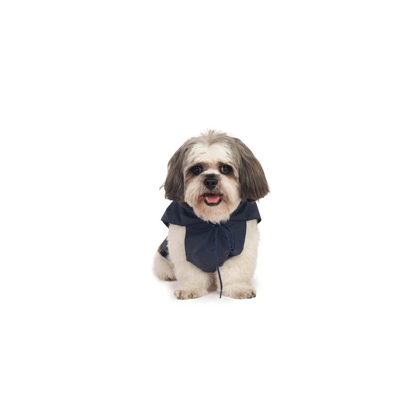 Navy Blue Raincoat with Reflective Strips