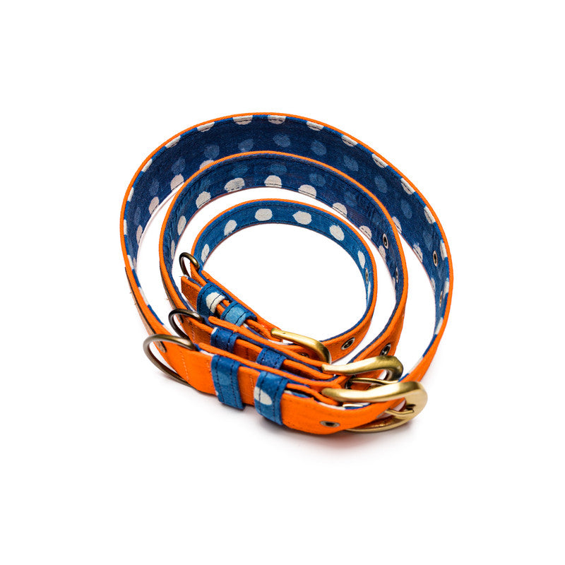 Orange Fabric Belt Collar