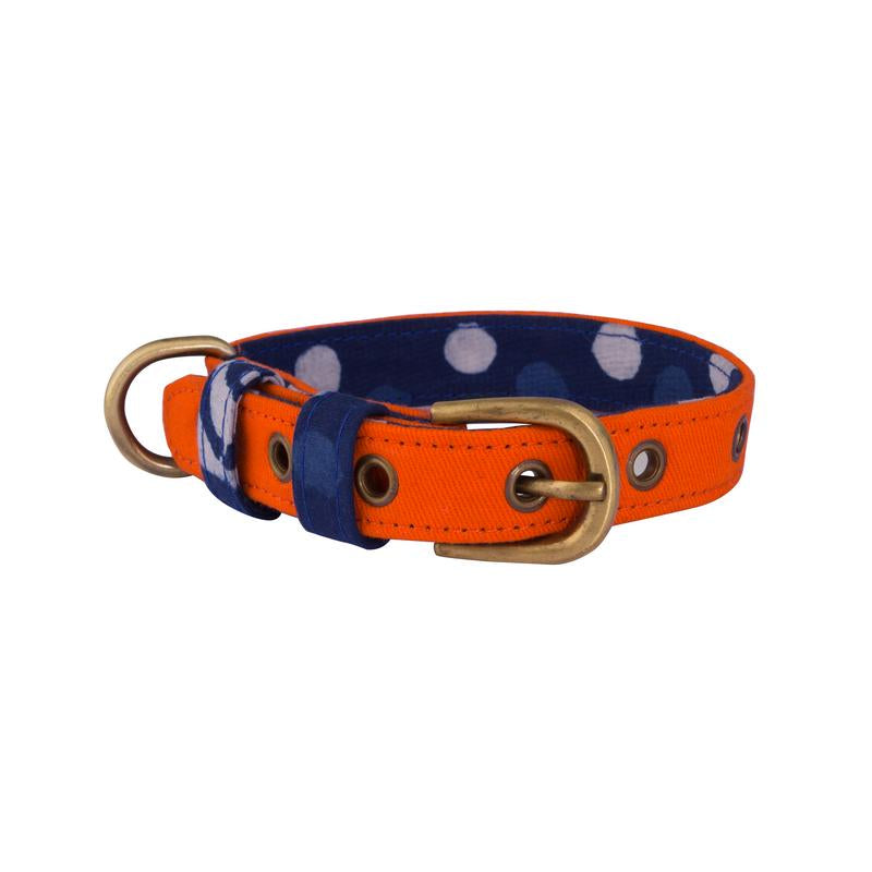 Orange Fabric Belt Collar