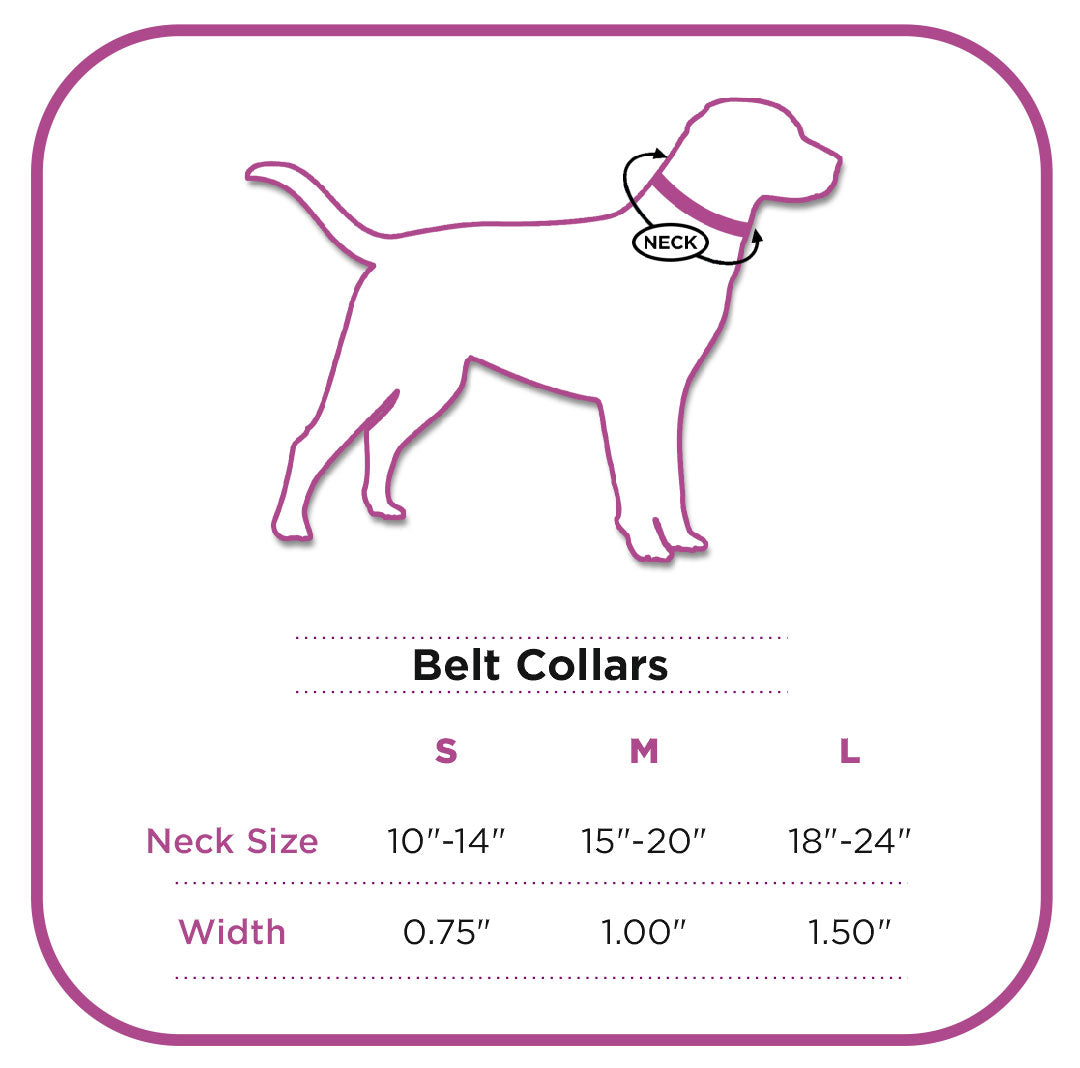 Ikat B&W Fabric Belt Collar