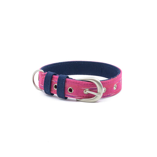 Pink Ikat Fabric Belt Collar