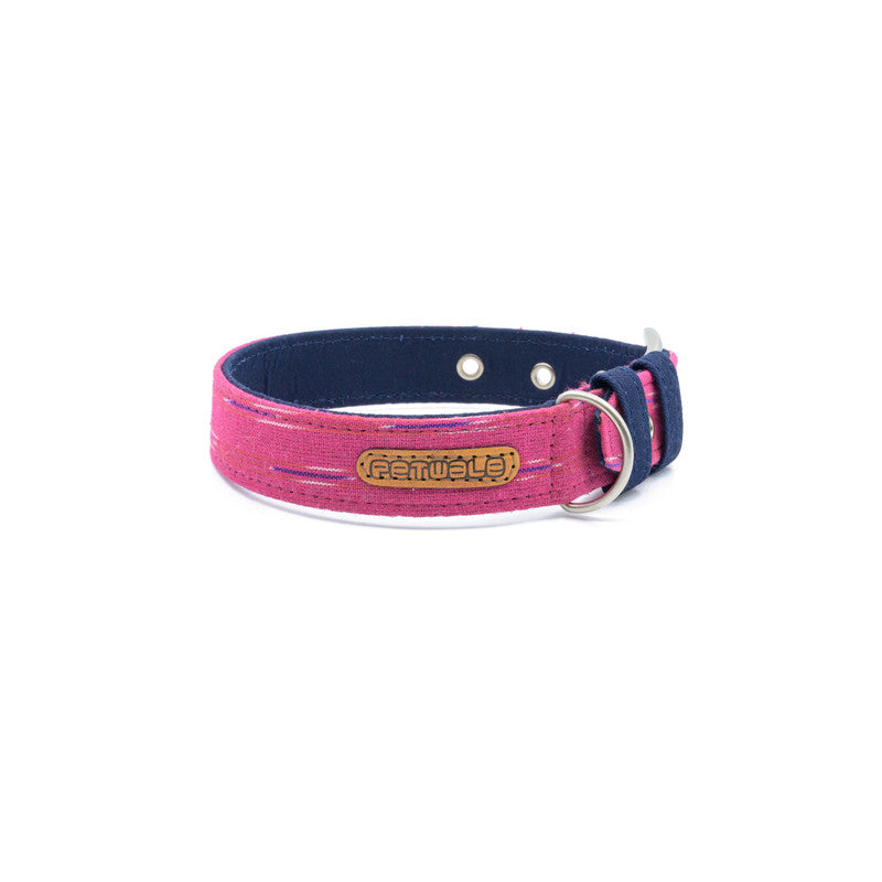 Pink Ikat Fabric Belt Collar