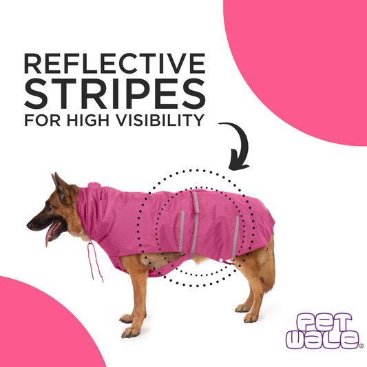 Pink Raincoat with Reflective Strips