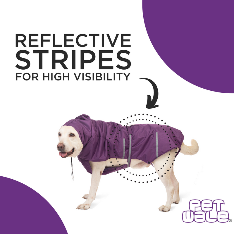 Purple Raincoat with Reflective Strips