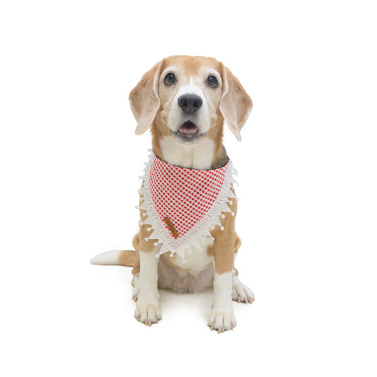 Red Checks Bandana for Dogs