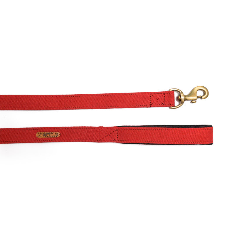 Red Fabric Leash with Padded Handle