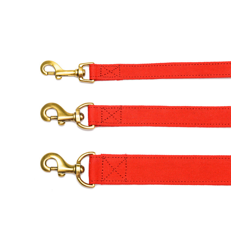 Red Fabric Leash with Padded Handle