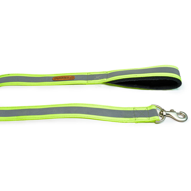 Reflective Green Nylon Leash with padded handle