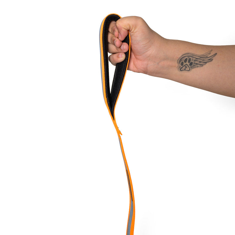 Reflective Orange Nylon Leash with padded handle