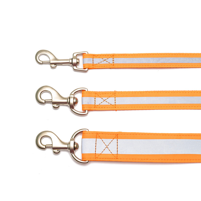 Reflective Orange Nylon Leash with padded handle
