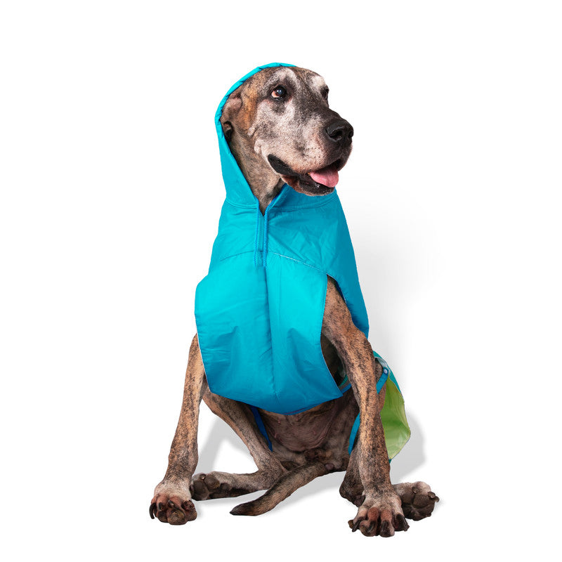 Turquoise Raincoat with Reflective Strips